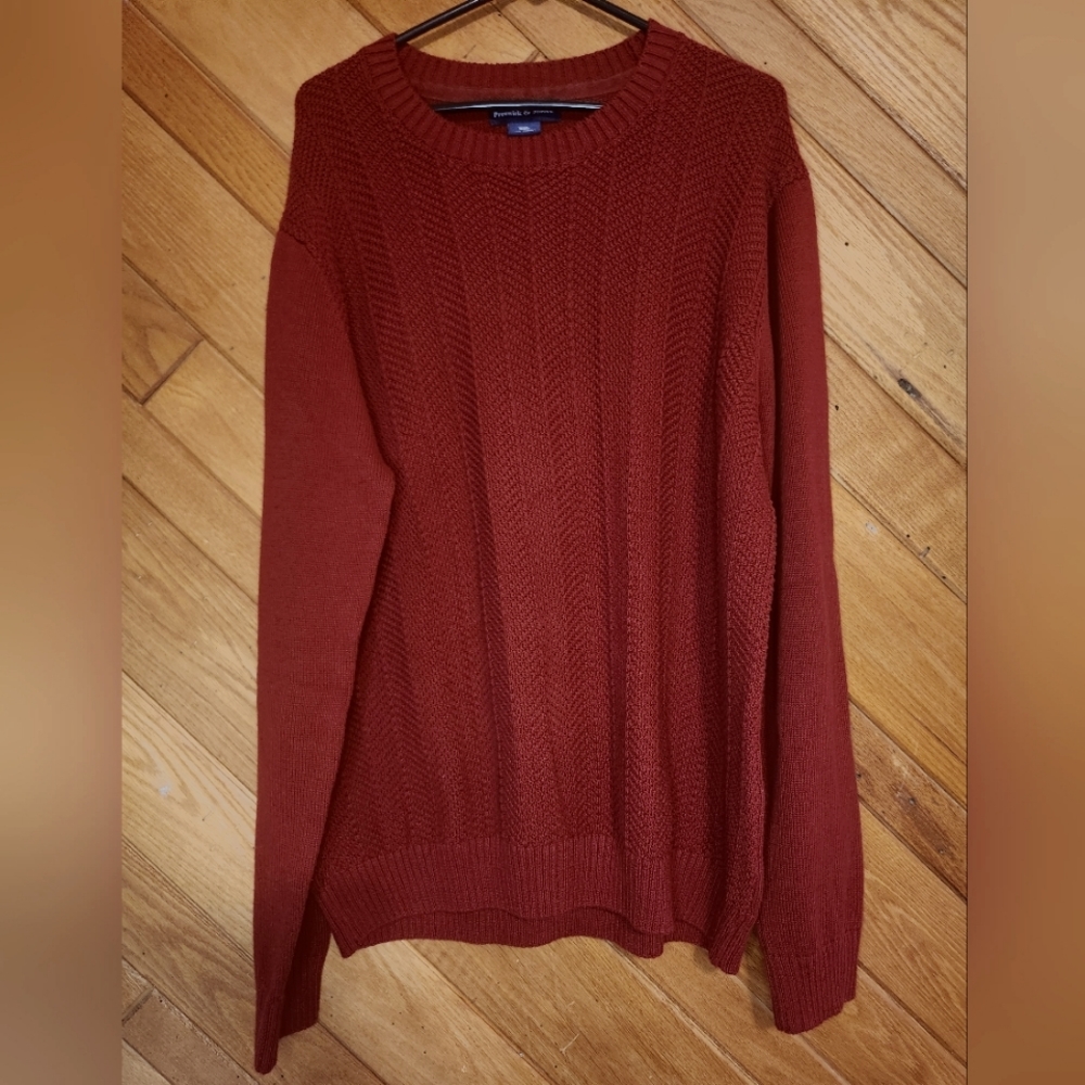 Preswick & Moore red knit mens sweater size XXL